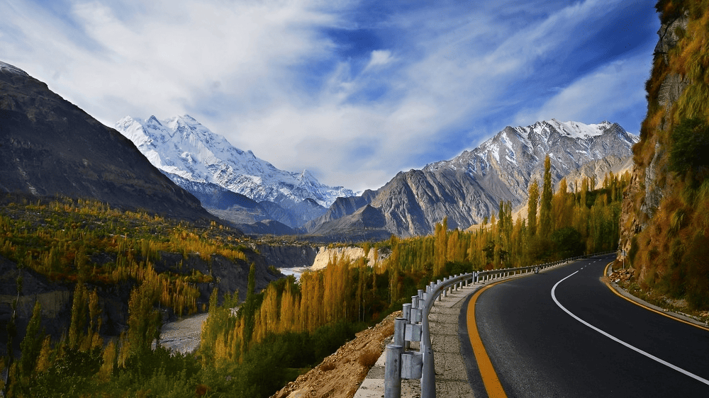 Karakoram Highway winding through Northern Pakistan